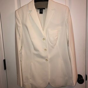 Body By Victoria White Suit Jacket & Skirt